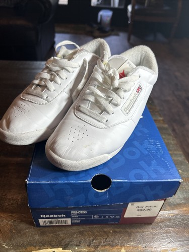 Reebok Women Classic Princess Athletic Shoes White on White 2-1475 US6.5