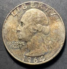 1964-P Silver Washington Quarter (Circulated) - (#2020) Very Fine Condition