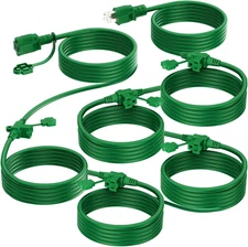 - Outdoor Extension Cord 50 FT, Evenly Spaced 6 Outlets Plugs, 16/3 SJTW Weather