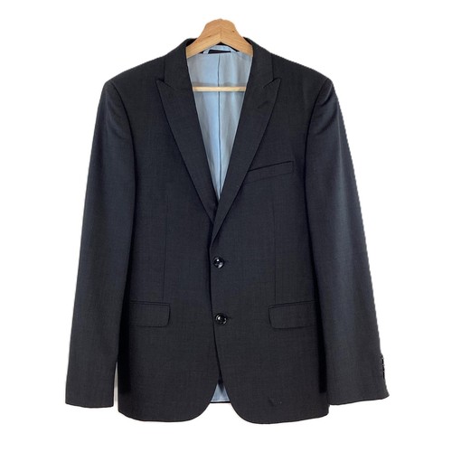 French Connection Black Wool Blend 3-Piece Baby Blue Lined Suit 38" / 32" - Picture 5 of 11