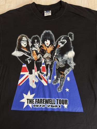 Camiseta de concierto de la gira de Australia KISS Farewell de colección rara (L) Rock Band 2001 - Imagen 2 de 6