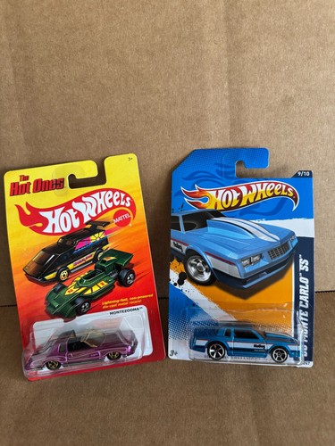 Hot Wheels Lot 2x The Hot Ones Montezooma / '86 Monte Carlo SS E65