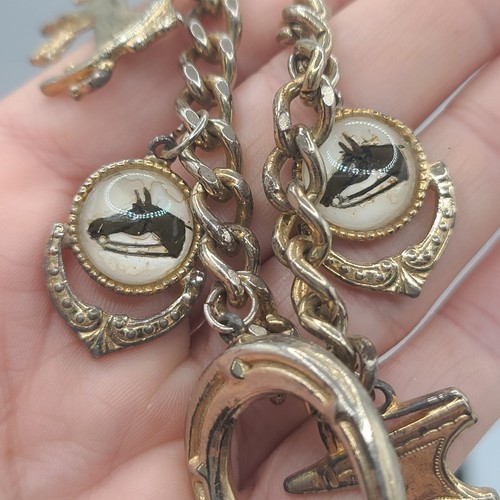 Vintage Horse Charm Bracelet HAS WEAR 6.5" - 第 8/11 張圖片