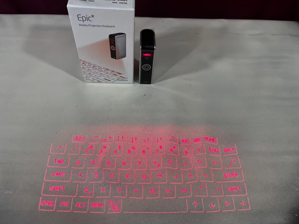 Epic Mobile Projection Keyboard by Celluon Qwerty Silver Bluetooth - Image 4 of 4