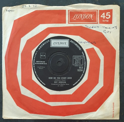 ROY ORBISON - Break My Mind/How Do You Start Over - London - HLU 10294 - VG - Picture 2 of 2