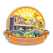 Nairobi Kenya Refrigerator magnet 3D travel souvenirs wood