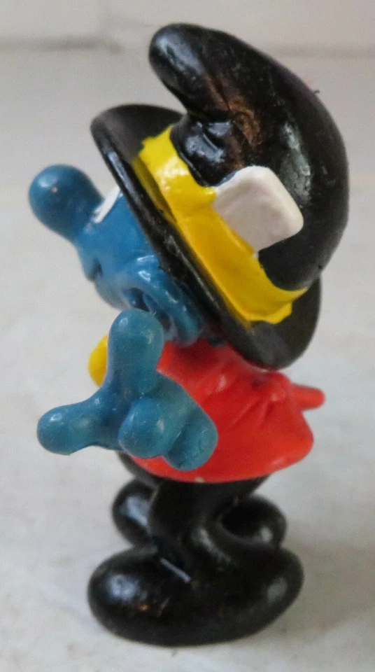 Figura Pitufo Pitufos Hombre Mágico Mago 1981 Vintage Schleigh Peyo Hong Kong Foto 3 de 4