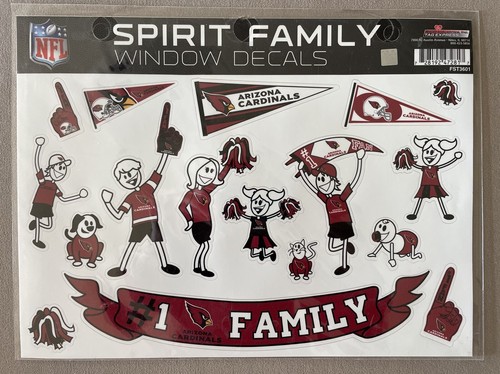 NFL Arizona Cardinals Spirit Familie Fenster Aufkleber ~ 11 "x 6 3/4", Neu im Paket! - Bild 2 von 2