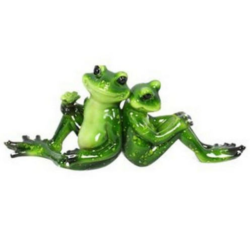 4 x 13cm Frog Families Ornament Statues Figurine Garden Sculpture Marble Finish - Bild 2 von 5