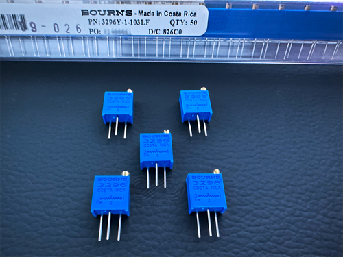 5Pcs 3296Y-1-103LF Bourns 10kOhm Trimmer Pot Square PC Pin Top Adjust 10K - Picture 1 of 5