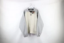 NOS Vtg 90s Perry Ellis America Mens Large Spell Out Striped Windbreaker Jacket