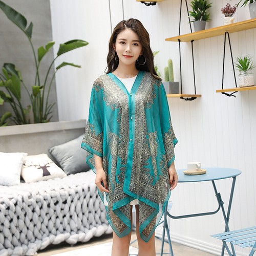 Women Beach Cover Up Poncho Beachwear Dress Summer Bikini Swimwear Kaftan Top - Picture 5 of 27