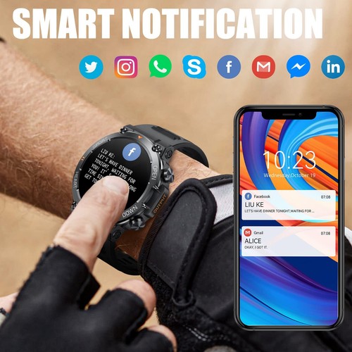 Für Samsung Huawei Smartwatch Armbanduhr Blutdruck Fitness Tracker Herren Damen - Bild 5 von 16