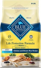 Blue Buffalo Healthy Weight Adult Chicken & Brown Rice Recipe Dry Dog Food, 30lb 1.47 per pound