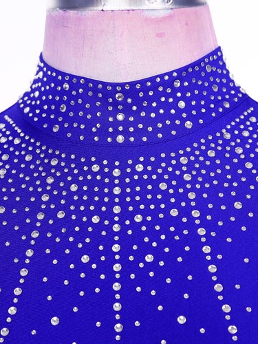 Womens Dresses Full Lenth Leotard Dress Lyrical Dance Dress Rhinestones Shiny - Picture 35 of 81