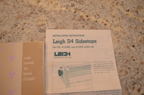 LEIGH DOVETAIL JIG D-1258R Manual de usuario D4 Sidestops D3 Instrucciones - Imagen 4 de 5