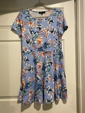 Forever 21 + Plus Short Sleeve Floral Dress Women’s Size OX Blue B104