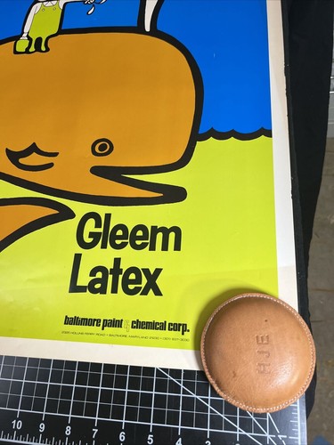 Affiche publicitaire vintage Gleem Latex Baltimore Paint Chemical Corp baleine VHTF - Photo 6/21