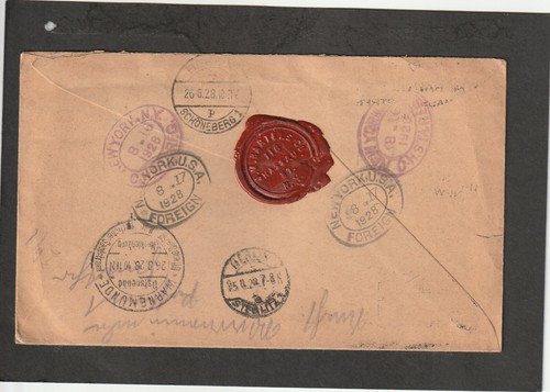 1928, registered cover from New York to Berlin, then re-addressed, very fine! - Picture 2 of 2