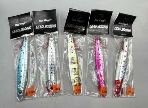 5pc Metal Jig Slow Jigging 120g Saltwater Fishing Lure Hard Bait Hook - Picture 2 of 5
