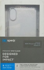 NEW Authentic Speck Presidio Stay Clear Case for iPhone X & iPhone XS - CLEAR