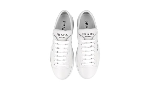 PRADA DOWNTOWN AVENUE SNEAKERS SHOES 2EE389 WHITE LEATHER NEW US 11 EU 44 - Picture 10 of 11
