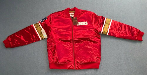 Mitchell Ness San FRANCISCO 49ers Heavyweight Satin Full Zipper RED GOLD Jacket - Bild 6 von 18