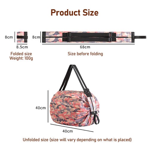 Bolsa de compras reutilizable plegable bolsa de almacenamiento grande bolsos portátiles de supermercado - Imagen 4 de 21