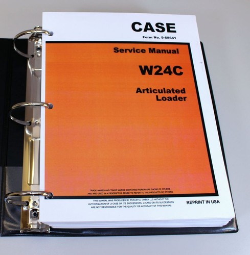 Case W24C Articulated Loader Service Technical Manual Repair Shop In Binder - Picture 2 of 12