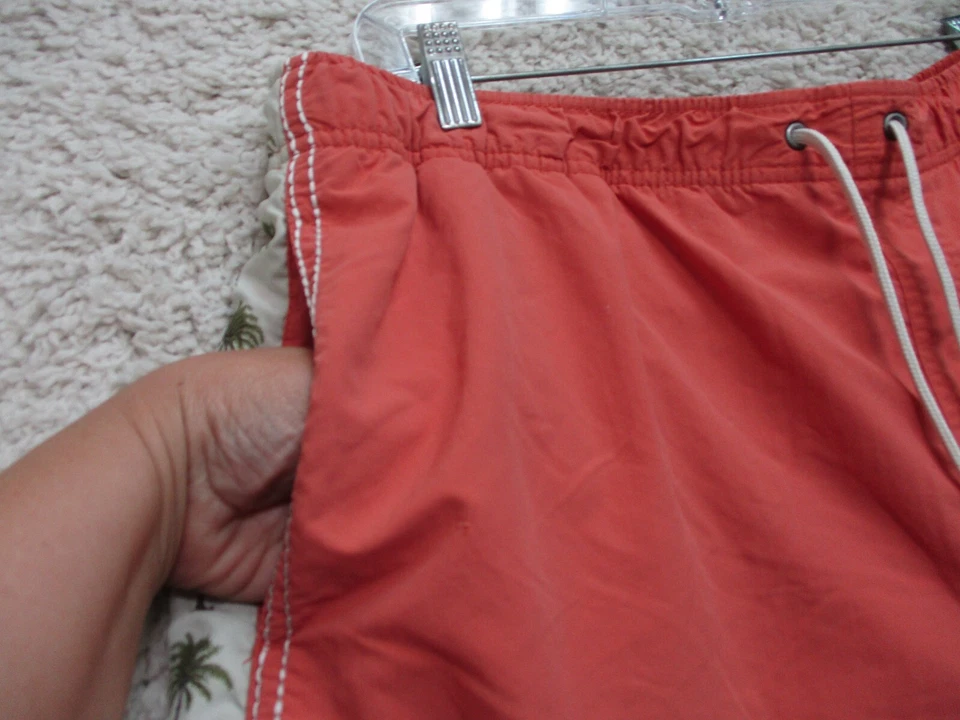 Caribbean Swim Shorts Large Adult Red Coral Lined Pockets Trunks Casual Mens L - Изображение 4 из 4