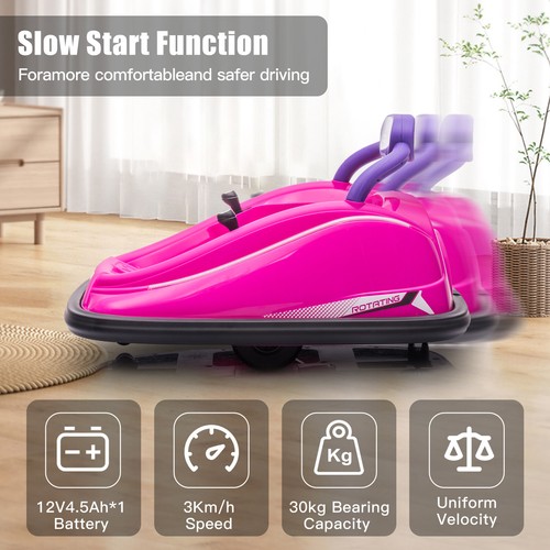 12V Ride On Bumper Car 360° Spinning for Kids Electric Toys w/ Remote Control - Picture 5 of 10