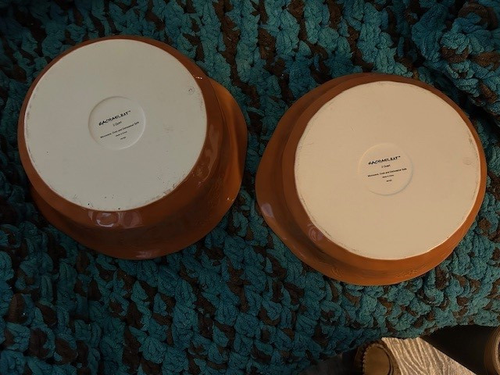 Rachael Ray Stoneware 3 Qt & 2 Qt Round Orange Leaves Casserole Baking Dishes - Bild 2 von 5