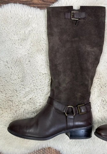 Ralph Lauren McLeod Brown Leather Suede Riding Style Boot With Bridle Size 8.5 B - Picture 2 of 12