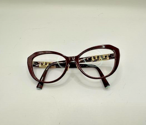 TIFFANY & CO. Eyeglasses Frames TF 2241-B 8389 Maroon / Gold / Diamond 52-16-140 - Picture 2 of 16