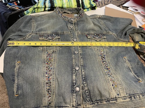 Vintage Ladies Rare Levis Easy Rider Denim Jacket Colorful Levi Strauss 3x - Picture 11 of 12