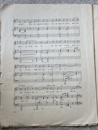 1893 ASTHORE Antique Sheet Music by H. Trotere, Clifton Bingham - Picture 3 of 4