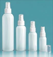 4 pcs 8 oz Round Cylinder HDPE Plastic Bottle w// Screw-On Lids 24-410 Threaded