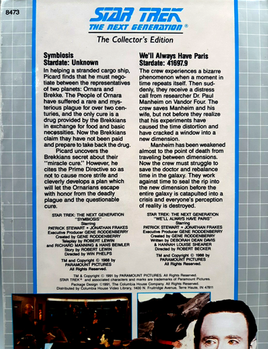 Star Trek: The Next Generation- Symbiosis & We'll Always Have Paris VHS - Picture 4 of 8