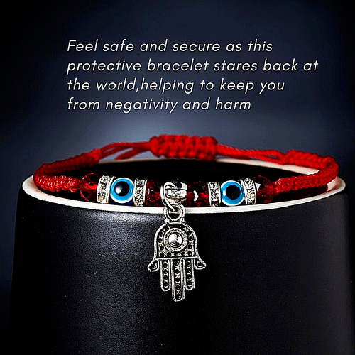 Pulsera Roja Proteccion del Mal de Ojo Buena Suerte Ajustable Hamsa Ojo Turco US - Picture 3 of 21