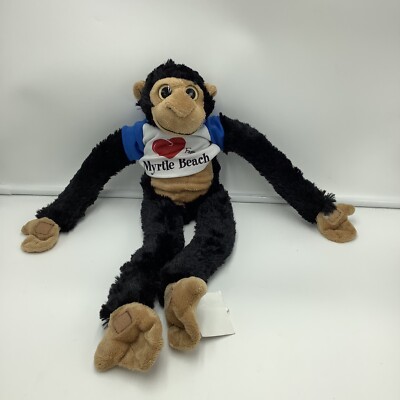 The Petting Zoo Myrtle Beach Black Brown Hanging Plush Monkey Talking 19''