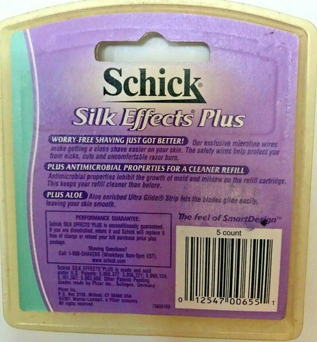 Schick Silk Effects Plus Cuchillas de Recarga de Maquinilla de Afeitar con Aloe Paquete de 1 x 5 Sellado Nuevo - Imagen 2 de 2