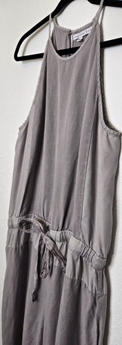 Young Fabulous & Broke Womens Jumpsuit Medium Gray Diego Linen Tie Waist Boho - Picture 2 of 11