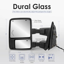 Power Heated LED Signal Tow Mirrors For 99-07 Ford F250 350 450 F550 Super Duty 1