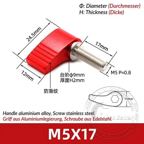 M4 M5 M6 M8 Clamping Thumb Screw Tee T Wing Knob Head Hand Grip Bolts Aluminum - Picture 107 of 175