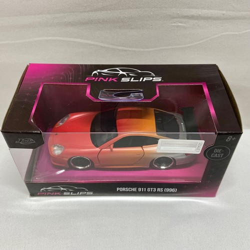 Jada Toys Porsche 911 GT3 RS (996) modello slip rosa tricolore 1:32 nuovo con scatola 2023 VHTF - Foto 18 di 20