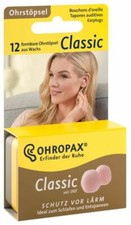 OHROPAX Classic Wax Ear Plugs for Noise Reduction, Sleep, Study (12 Ear Plugs)