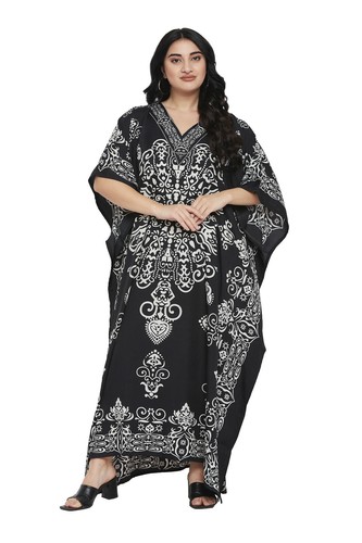 Women Kaftan Casual Maxi Dress Kimono Sleeve Evening Gown Beachwear Sundress - Picture 145 of 452