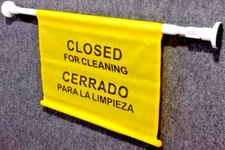 Closed For Cleaning Door Safety Barrier Sign 30-52" Twist-Lock Pole Tolco 320210