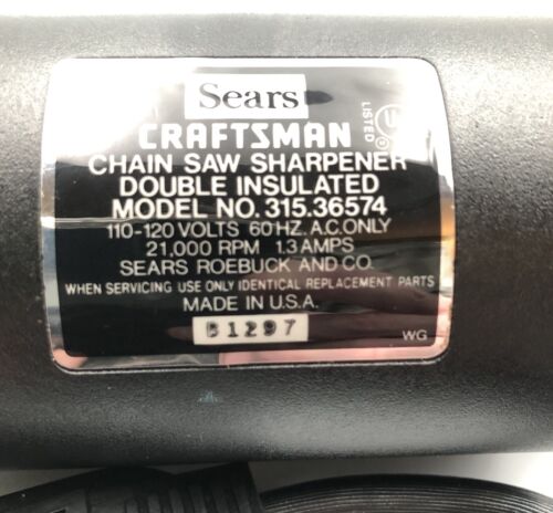 Vintage SEARS Elektro-Kettensäge Kettenschärfgerät Modell 36574 Made In USA unbenutzt - Bild 15 von 18