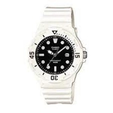 Casio Women's White Resin Band Black Dial Japanese Quartz Watch LRW-200H-1EVDF